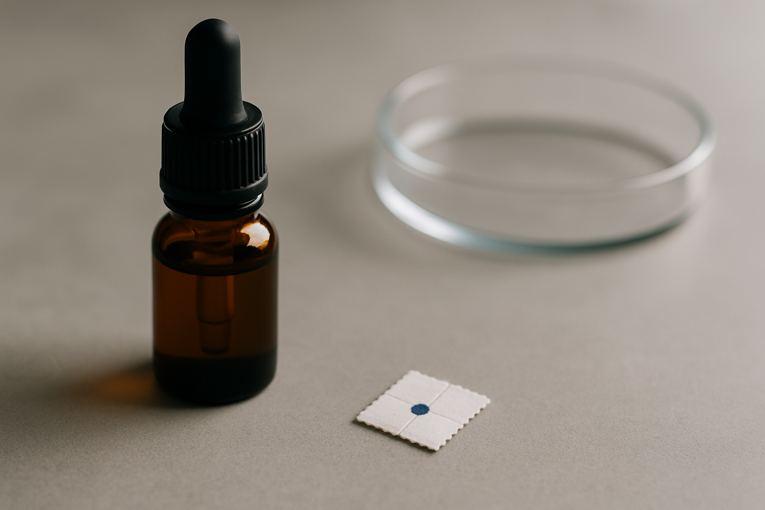 Präzise volumetrische Dosierung von LSD-Microdosing mit Pipette, Glasflasche und Dosierungs-Journal